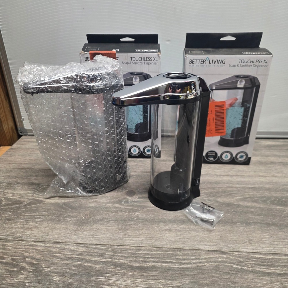 Better Living Touchless XL Soap & Sanitizer Dispenser 2 Pack Black Chrome